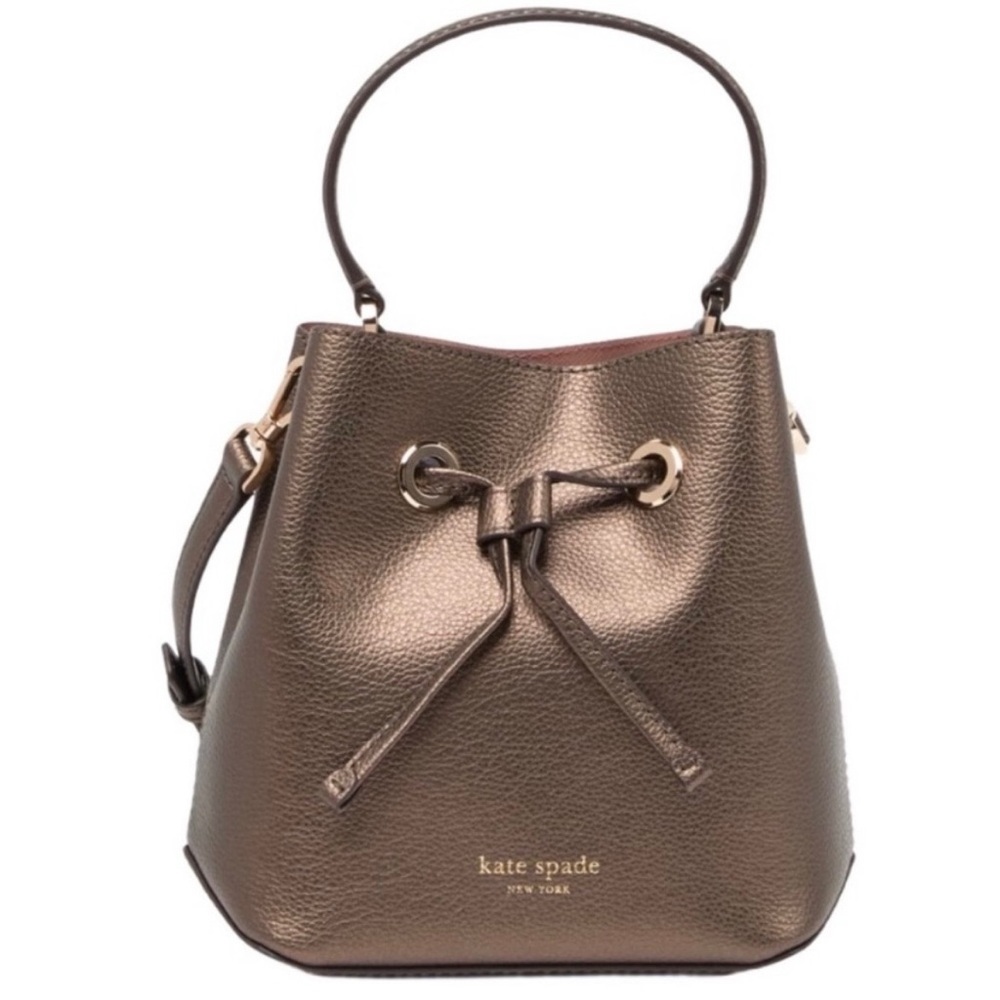 kate spade Eva Bucket bag satchel removable adjustable crossbody small/mini ash - Picture 3 of 15